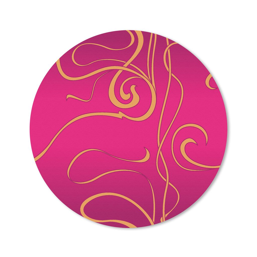 MuchoWow Mauspad Mousepad Jugendstil - Gold - Rosa - Muster 50x50 cm - Mousepads - Maus Mat - Pad - Mausunterlage - Vinyl