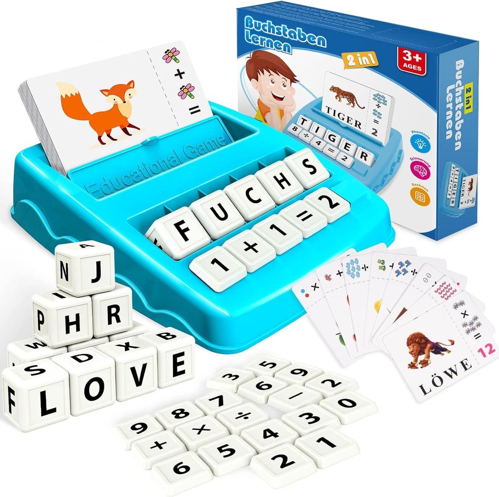 Lernkarten Montessori Spielzeug Lesen Lernen, Jinxful kinderspielzeug ab 3 4 5 6 7 8 Jahre Jungen Mädchen, Buchstaben Lernspiele ab 3-8 Jahre