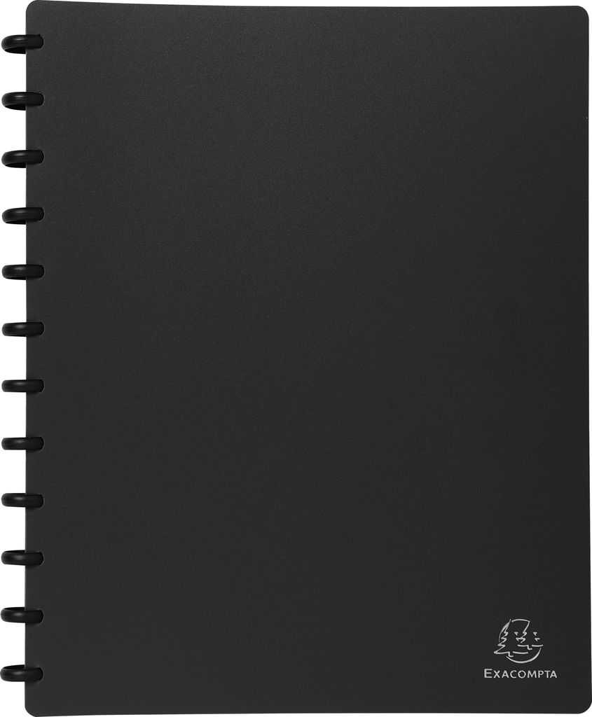 Exacompta 4x Sichtmappe PP 800μ, 30 herausnehmbare Hüllen, A4, Schwarz, 86351E
