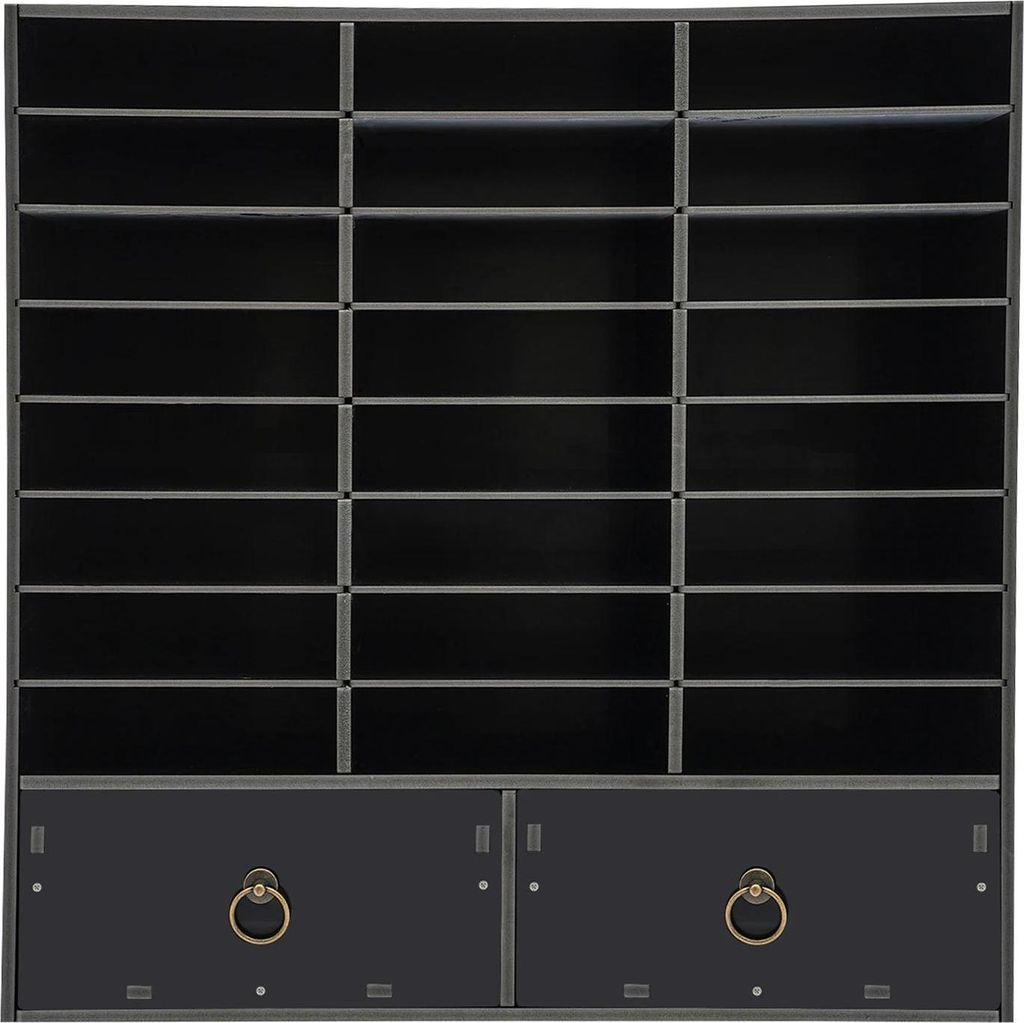Papier- & Briefsortierer - Ablageschrank - 24 Fächer - 2 Schubladen - PVC - Schwarz