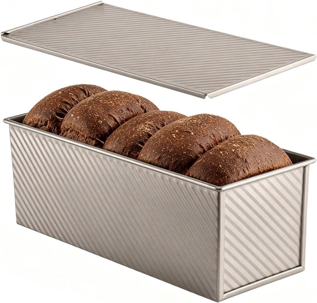 Brotbackform mit Deckel aus antihaftbeschichtetem Produktbild 