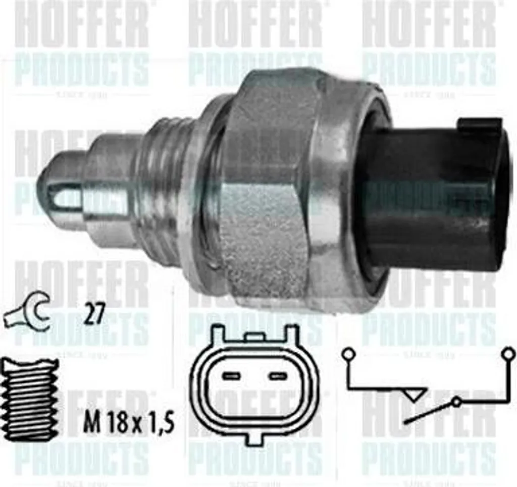HOFFER 3600084 Interruttore, luce di retromarcia OE 8454520021 compatibile con Yaris, Urban Cruiser, IQ, Corolla, Avensis, Auris