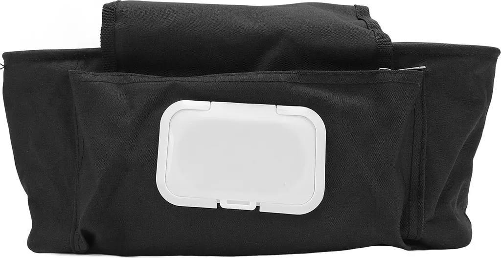 Sac pour poussette de grande capacité avec porte-gobelet ajustable Noir