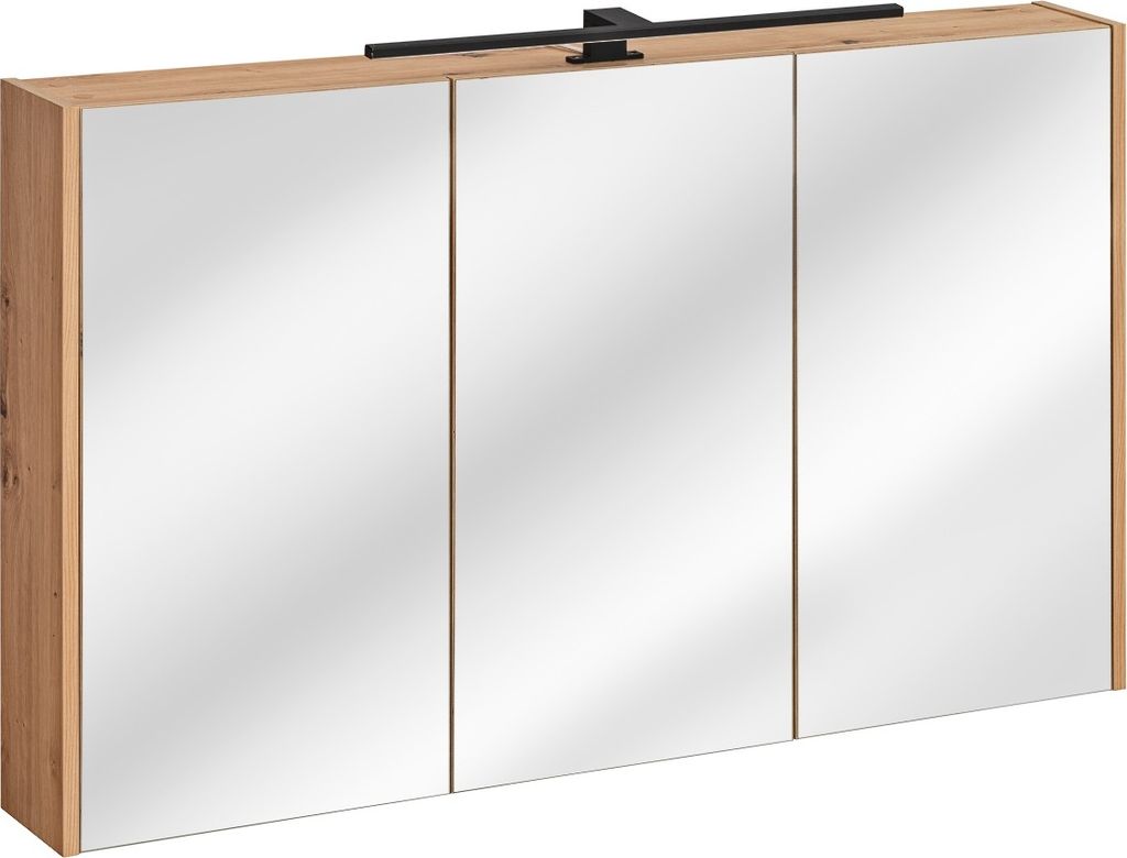 Badezimmer Spiegelschrank 120x72cm PANTIN Grau inkl.LED