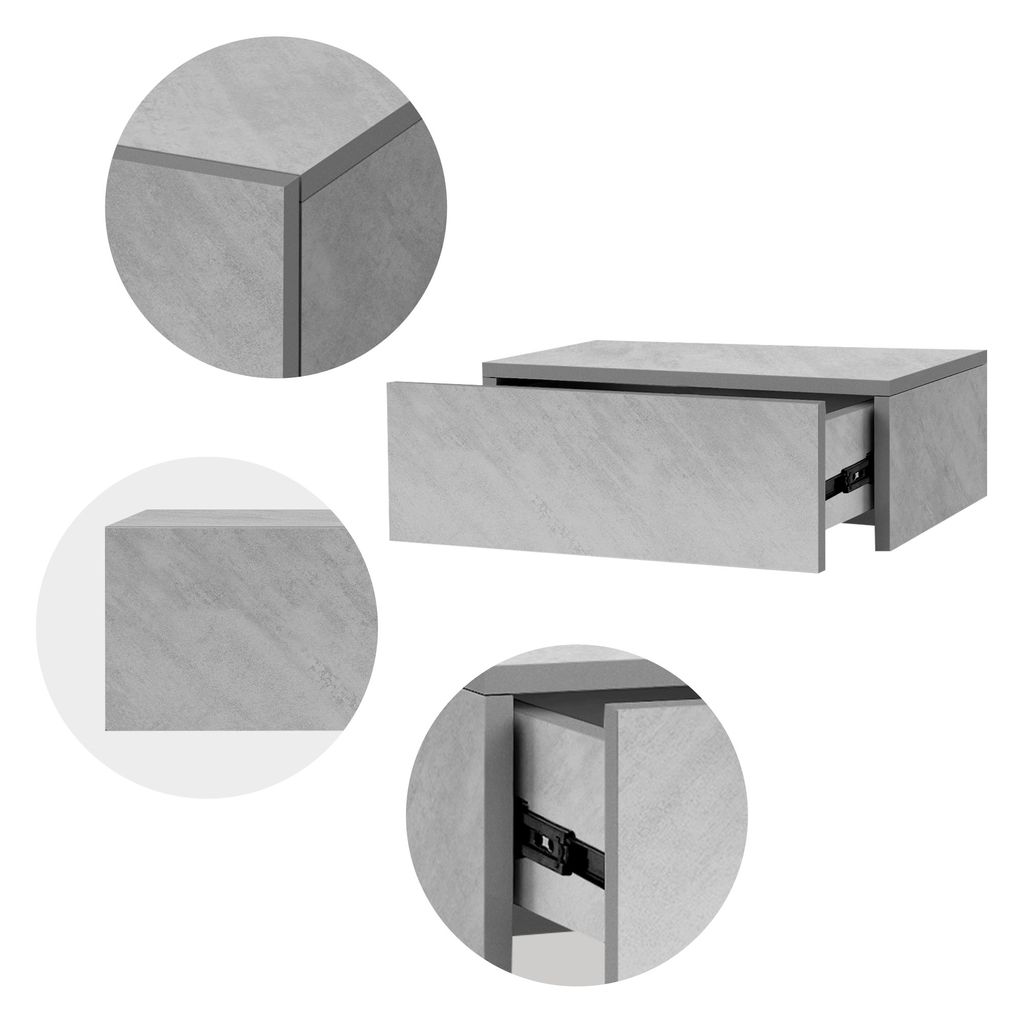 ML-Design 2x Nachttisch hängend mit 1 Schublade, 46x30x15 Produktbild 4