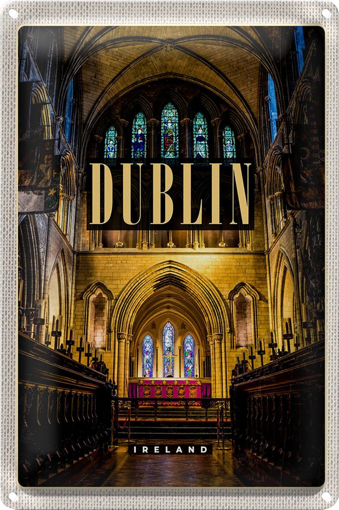 Blechschild Reise 40x30cm Dublin Ireland Cathedral Reiseziel