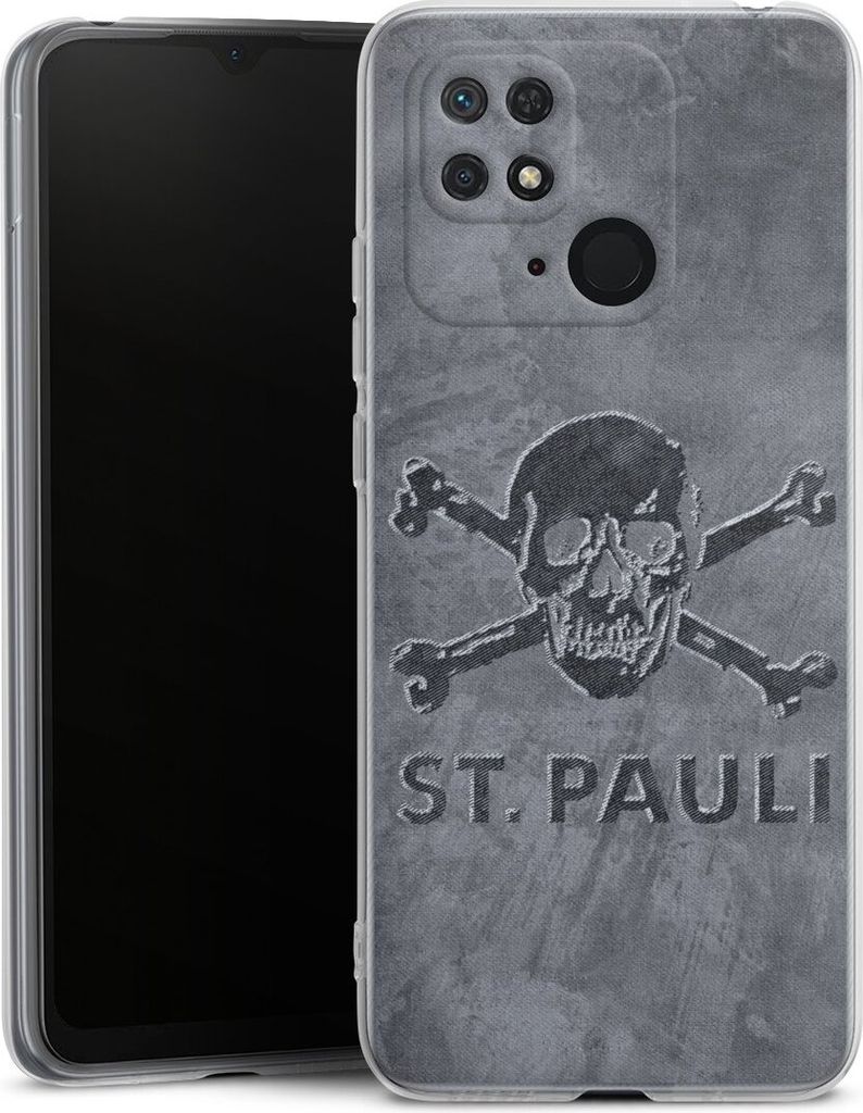 DeinDesign Handyhülle für Xiaomi Redmi 10C Silikon Hülle Case Smartphone Schutzhülle Beton FC St. Pauli Logo