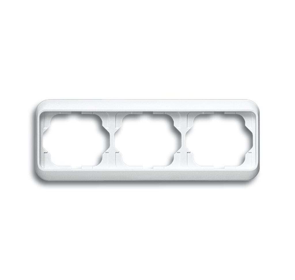 A white triple socket frame on a white background.