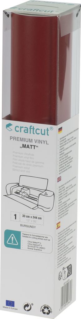 craftcut Premim Vinyl matt- 33 x 244 cm - Burgundy
