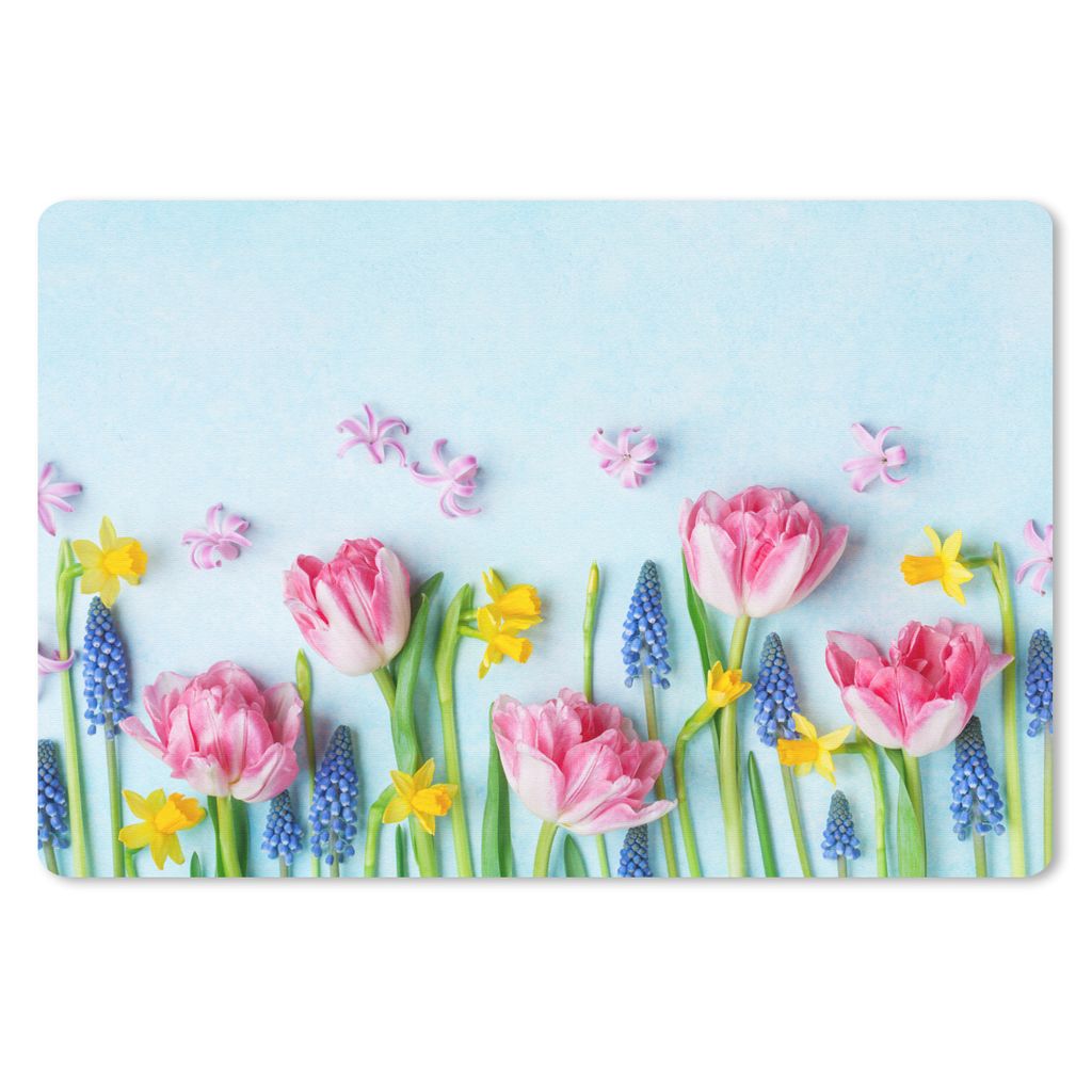 MuchoWow Schreibtischunterlage Stillleben - Blumen - Frühling 60x40 cm - XXL Mauspad - Großes Mauspad