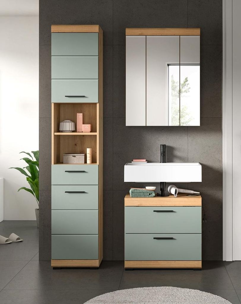 Scout Badmöbelset S31 Salbeidekor, Eiche Nachbildung.