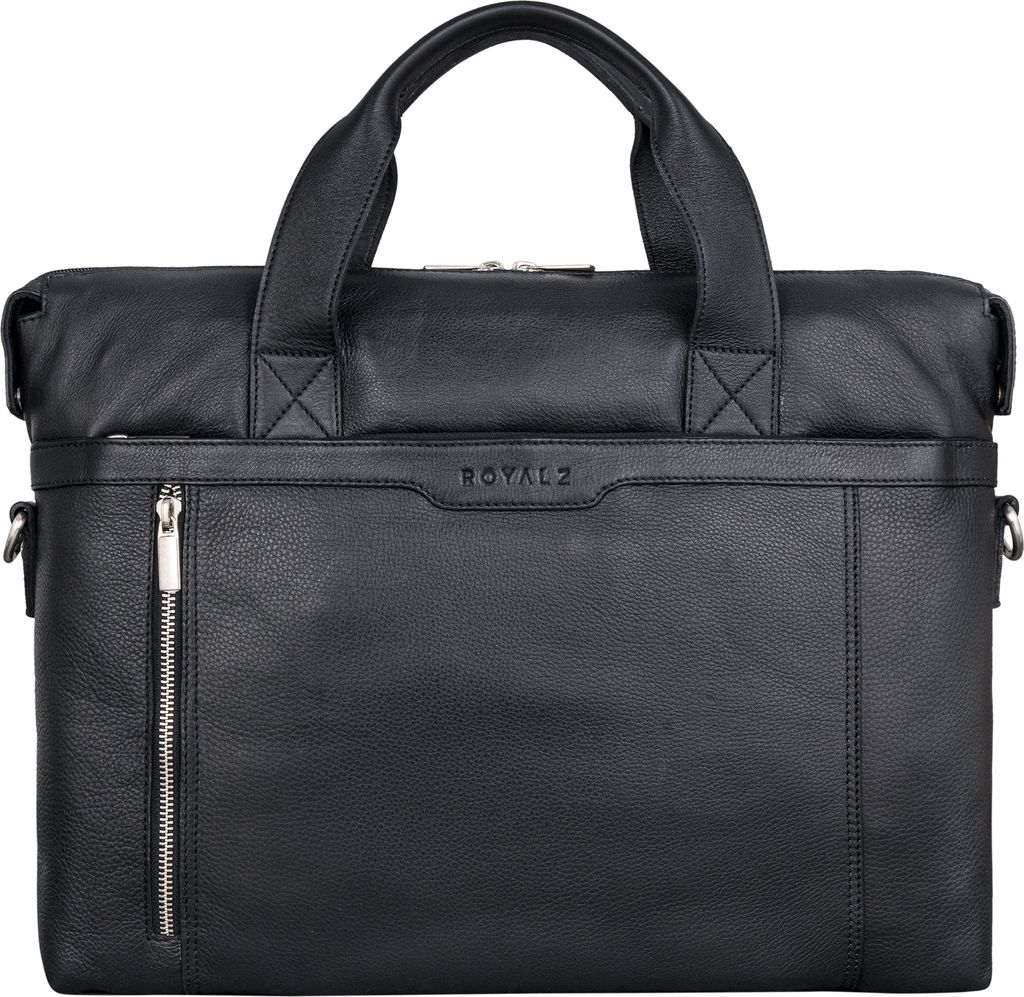 ROYALZ 'Seattle' Moderne Ledertasche Herren aus Echtleder groß - ideal als Business Aktentasche flache Laptoptasche 14 - 15.6 Zoll zum Reisen mit ...