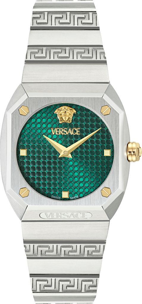 Versace VE9E00424 Antares Lady silber grün gold Edelstahl Armband Uhr Damen NEU