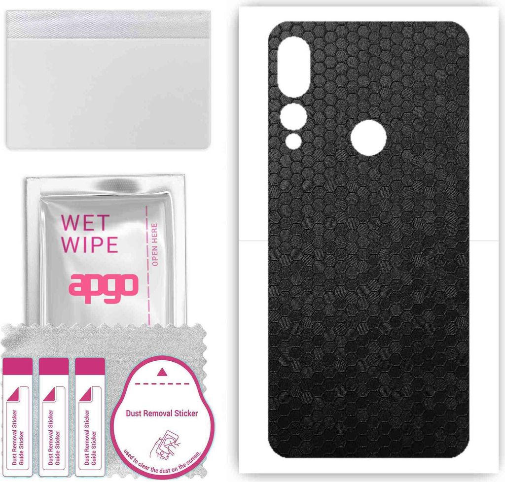 apgo Rückseite Schutzfolie, Skin, kompatibel mit Lenovo Z5s, Hinten Displayschutzfolie aus Vinylfolie, kratzfest, einfache Montage - Schwarze Honi...