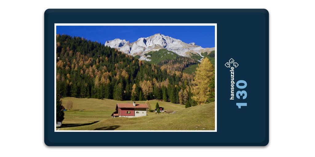 hansepuzzle 18020 - Berg-Hütte Puzzle, 130 Teile, Gebäude, 28,7 x 20,0cm mit hochwertiger Aufbewahrung, Kartonbox und wiederverschließbarem Beutel