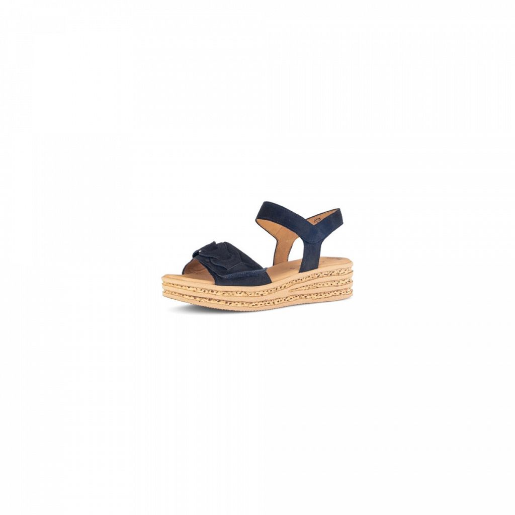Gabor 64.553 Damen Sandalette - Riemchen Sandalen blau Elegant NEU