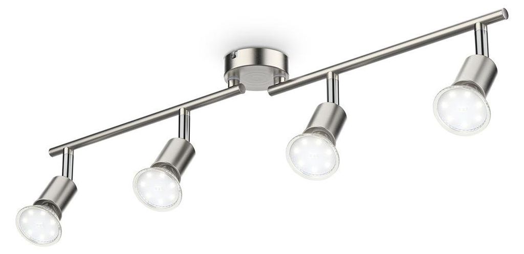 Plafonnier LED 4 spots orientables, inclus 4 ampoules LED Image du produit 