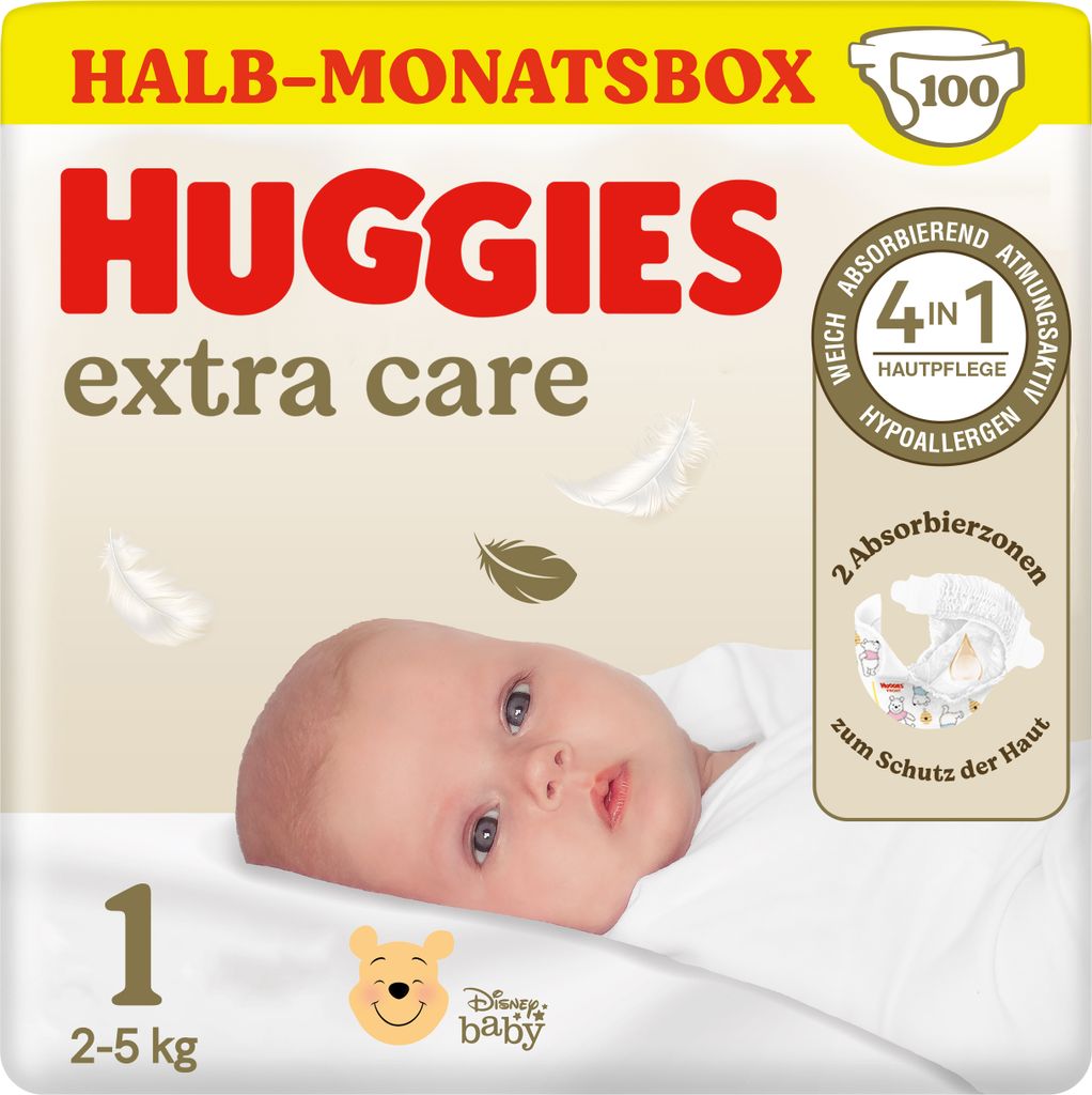 Huggies Baby-Windeln für Neugeborene Newborn Größe 1, 100 Produktbild 