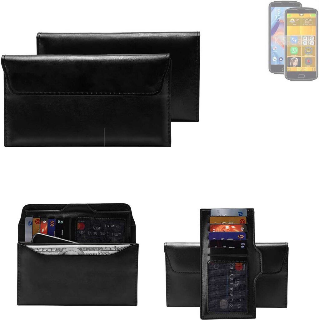 K-S-Trade Handy Hülle kompatibel mit Bea-fon M7 premium Schutz Hülle Tasche Schutz Case Handytasche Kunstleder schwarz, 1x