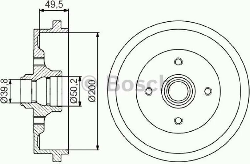 2x Tambours de frein Bosch 0 986 477 267 - Qualité origine arrière