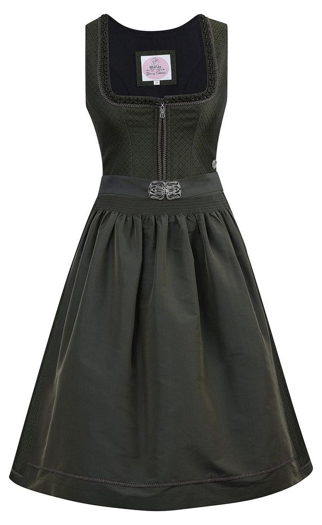 MarJo Dirndl Eschau, traditionell, 65 cm Länge, Moosgrün, Produktbild 
