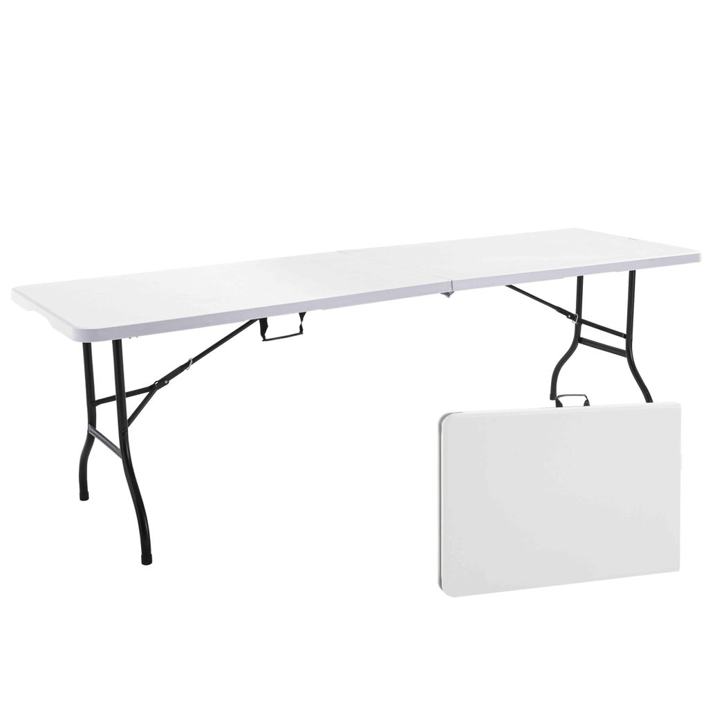 Rechteckiger Tisch von 244 cm für 10-12 Personen Weiß - Oviala REKKEM