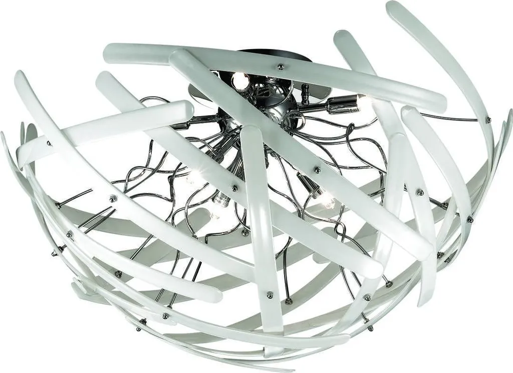 Vergato Lampe de Plafond Blanche en Verre - Luminaire de Salon Moderne