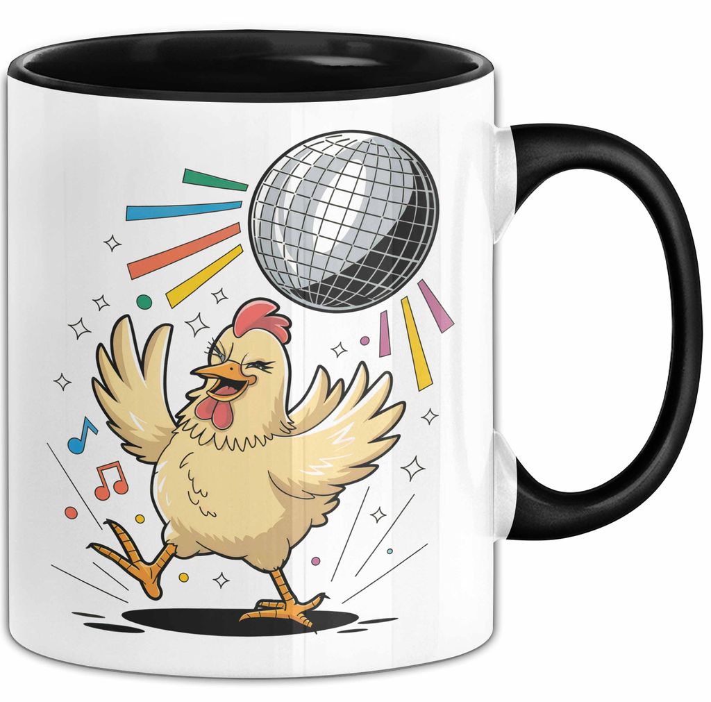 Hühnerliebhaber Tasse Geschenkidee für Geflügel Fans (Schwarz)