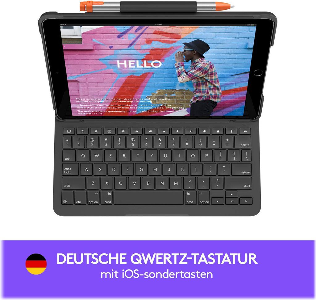 SLIM FOLIO IPAD 7TH GENERATION GRAPHITE DEU - Produktbild 12