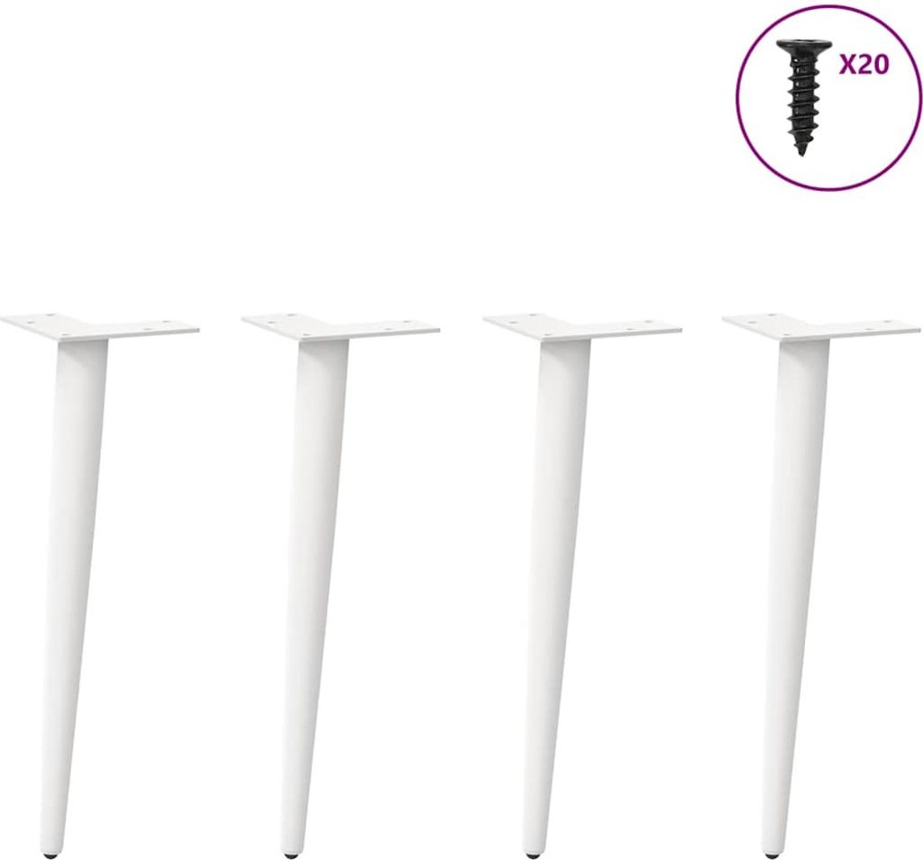 "Winterschlussverkauf "Tischbeine - Tischgestell für Couchtisch, Esstisch - Couchtischbeine Konische Form 4er-set Weiß 30-31 cm Stahl NeuMöbel 5...