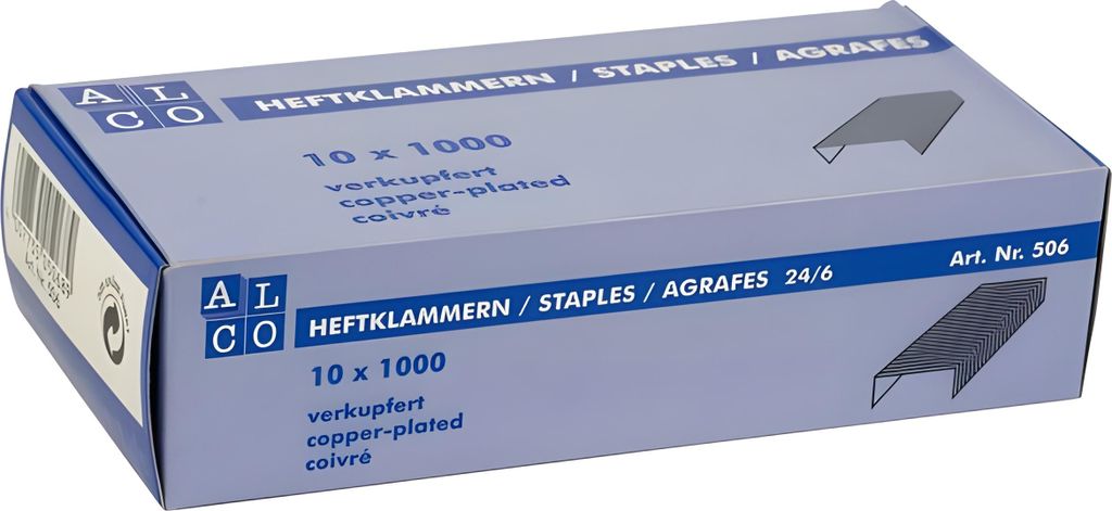 Alco Heftklammern Stahl verkupfert 24/6 1000 ST