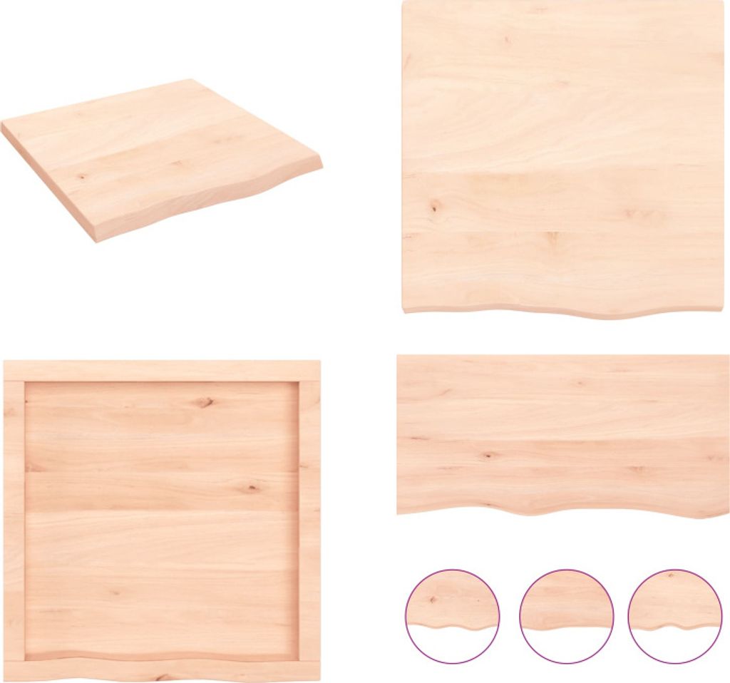 vidaXL Wandregal 60x60x(2 4) cm Massivholz Eiche Unbehandelt - Wandregal - Wandregale - Lagerregal - Schwebendes Regal