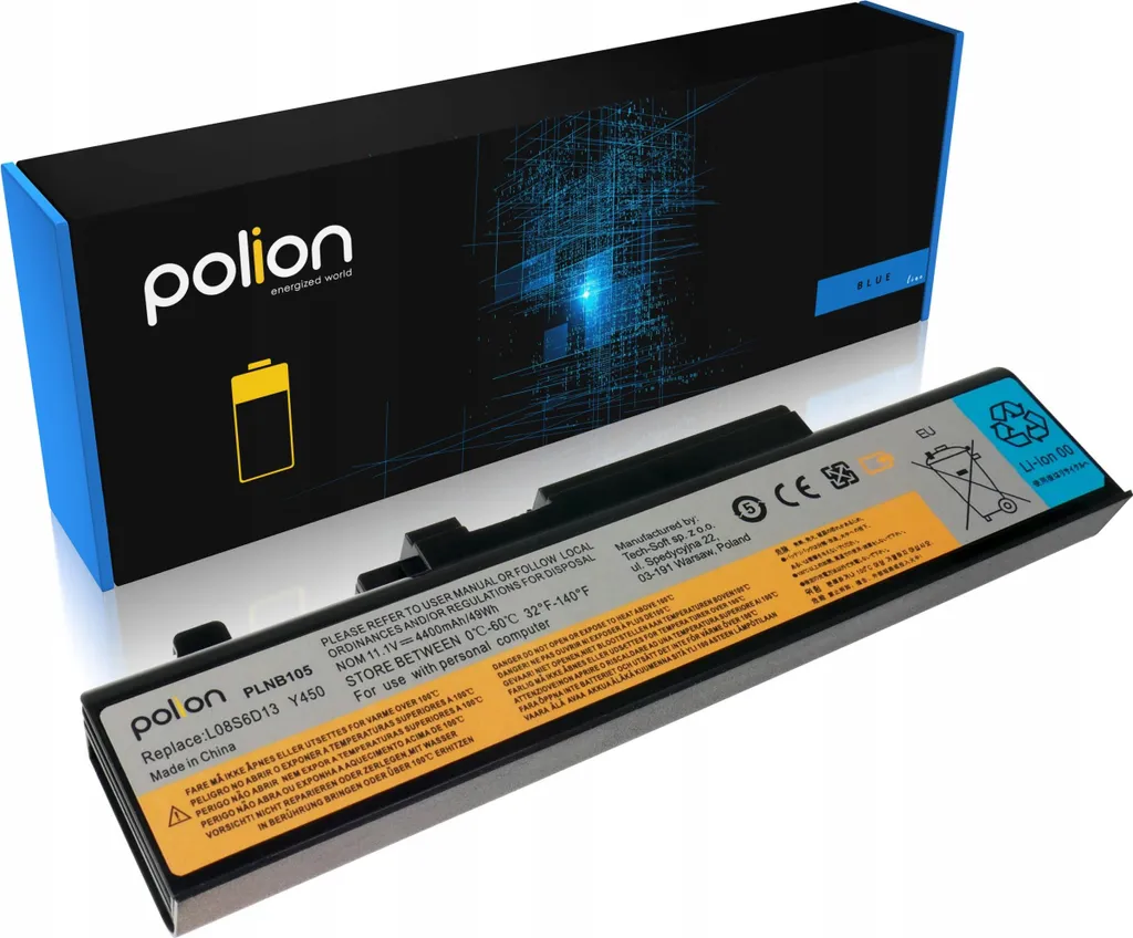 Guida Ricambio Batteria Lenovo IdeaPad Y450 Y550 4400mAh Polion
