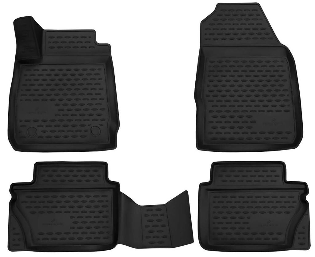 WALSER XTR Gummi Fussmatten Auto für Ford Fiesta 6 Schrägheck (CB1, CCN) 2008-2017, 100% passgenaue Auto Fußmatten, robuste Universal Fußmatte ...