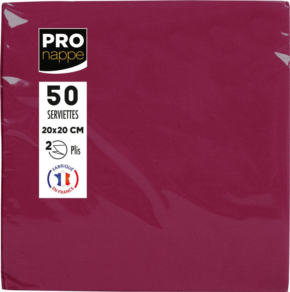 Pronappe 16x 50 serviettes cocktail ouate 2 plis 20x20 cm Image du produit 