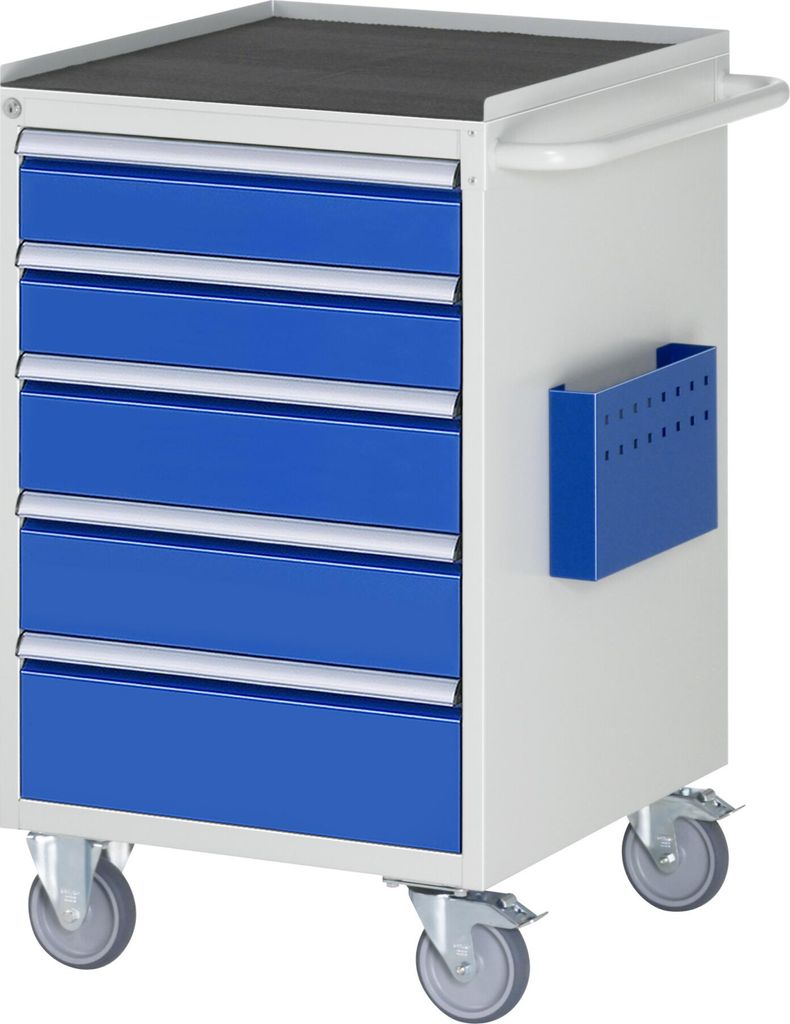 Rau Montagewagen Metall 5x Schublade 2x120 2x150 1x180mm BxTxH 580x650x975mm