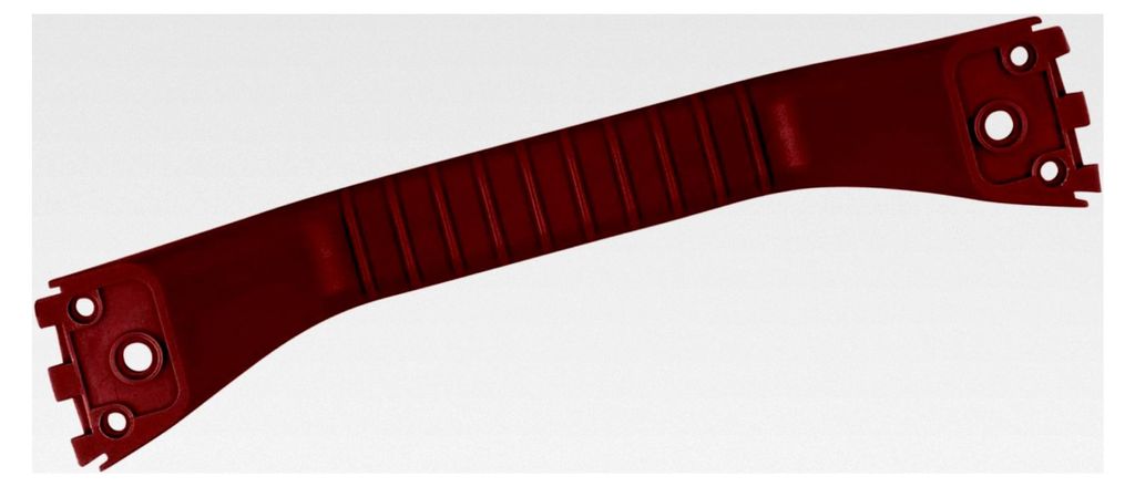 Rangiergriff für Wohnwagen, 180 mm, Kunststoff, Unterteil Rot, Oberteil Lichtgrau