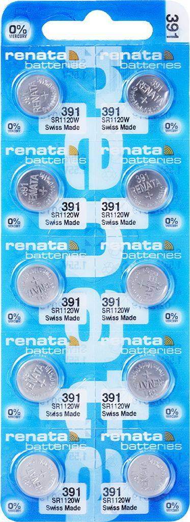 10 x RENATA Uhrenbatterie 391 für Armbanduhr Knopfzelle SR 1120 V391 SR1120SW AG 8 LR 1121 381