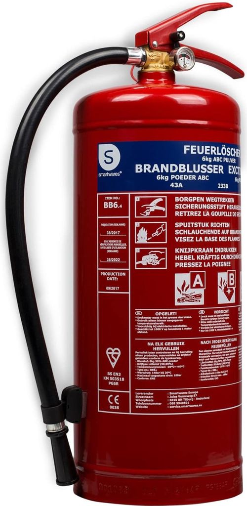 smartwares® Feuerlöscher Pulverfeuerlöscher Pulverlöscher Produktbild 