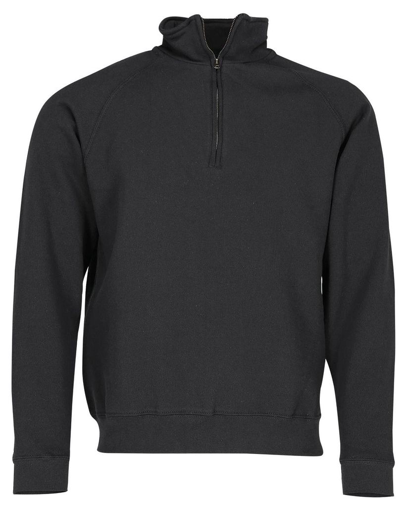 Fruit of the Loom Classic Zip Neck Sweat ,Farbe: schwarz Produktbild 