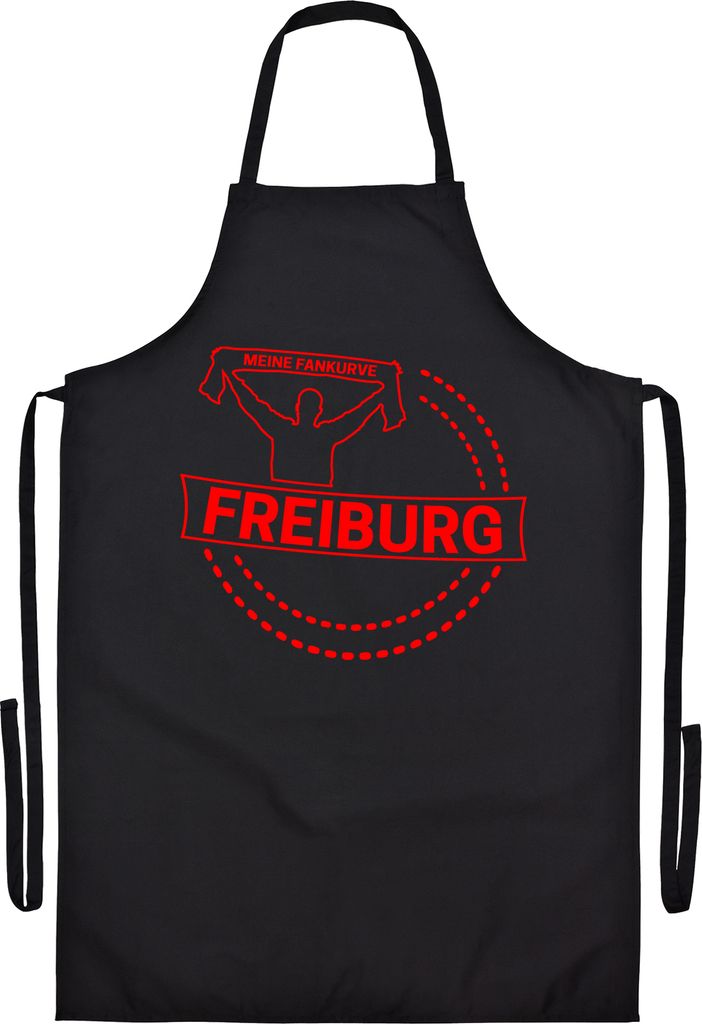 multifanshop Grillschürze - Freiburg - Meine Fankurve, schwarz, Größe one size