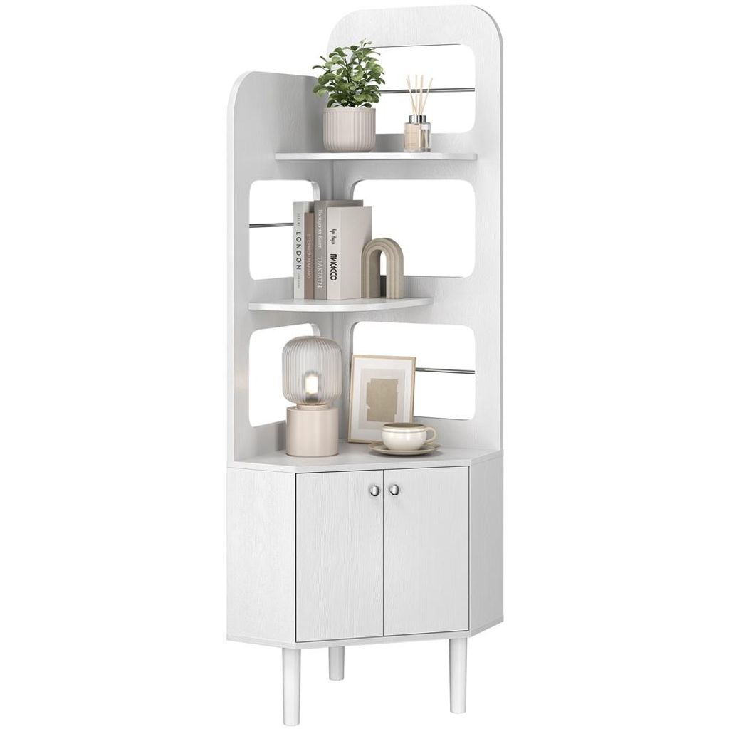 Yaheetech Eckregal mit Schrank 166,5 cm H, Bücherregal mit Produktbild 