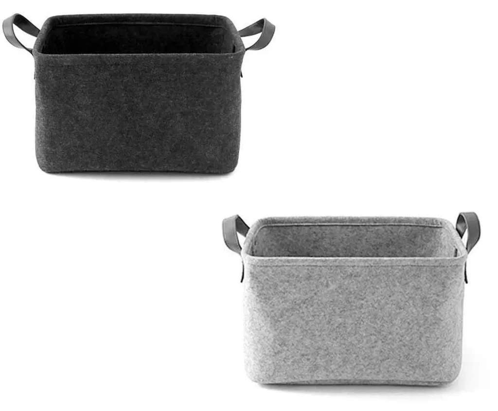 Paniers en feutre à deux poignées solides pour linge et serviettes