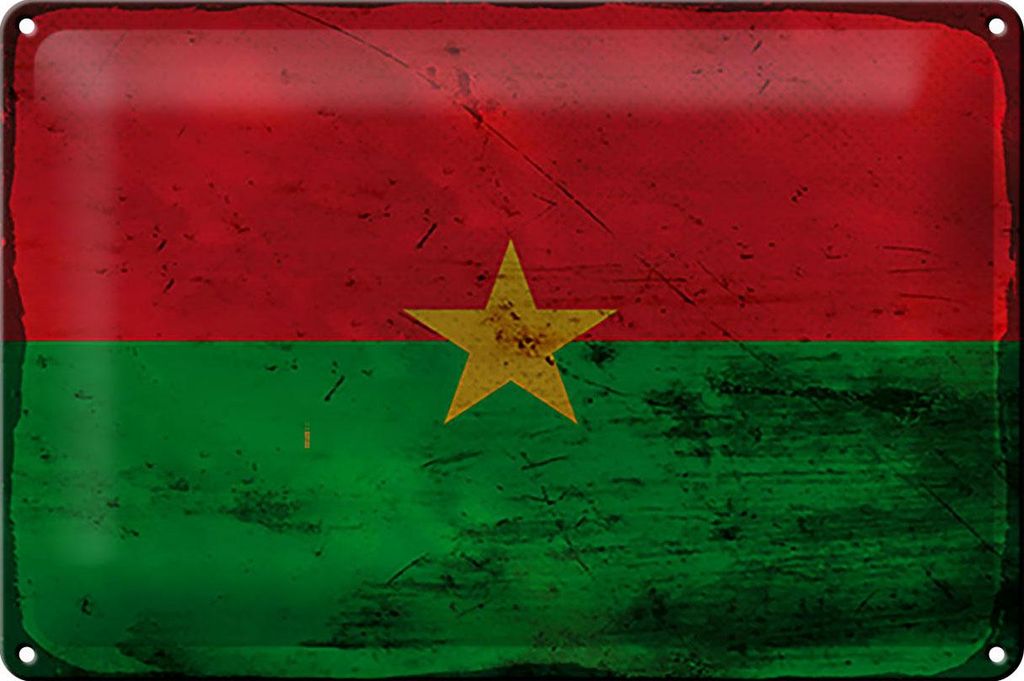 Blechschild Flagge Burkina Fasos 30x20cm Burkina Faso Rost Produktbild 