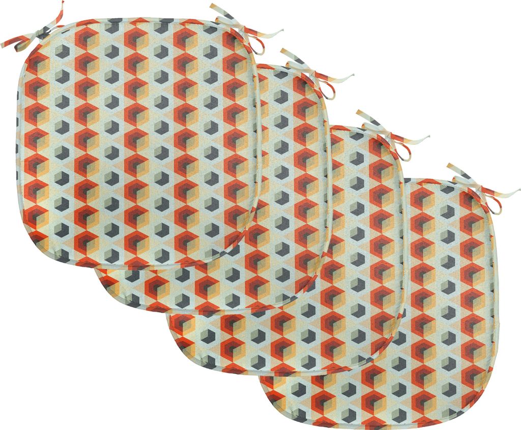 ABAKUHAUS Geometrisch Polster für Esszimmerstühle, Hexagonal Comb Moderne, Dekoratives wasserfestes Kissen mit Riemen für Küchensitze, 40 cm x ...