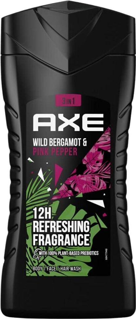 Axe - 3-in-1 Duschgel - Wilde Bergamotte & Rosa Pfeffer - 100% pflanzlich - 250 ml - 1 Stück
