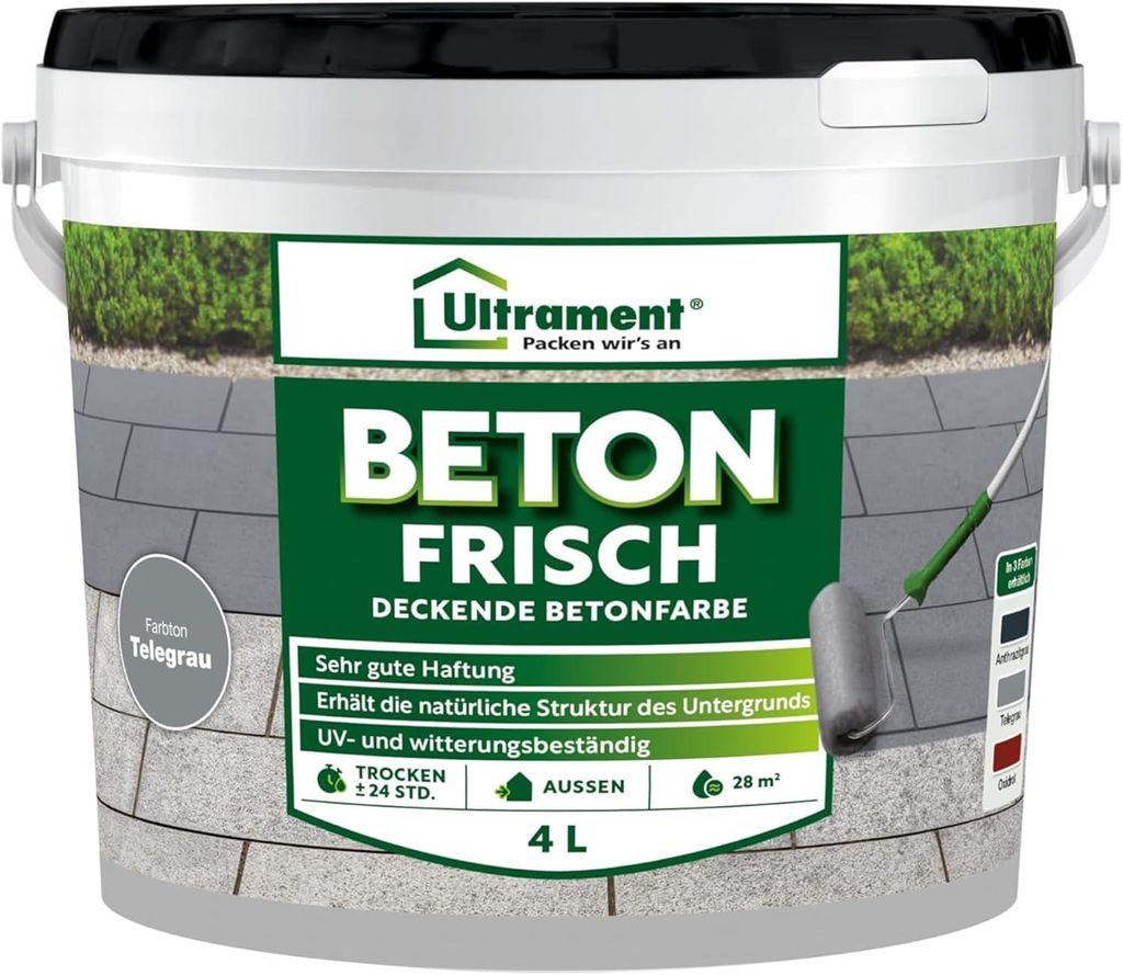 Ultrament Bodenfarbe Beton Frisch 4 L telegrau Produktbild 