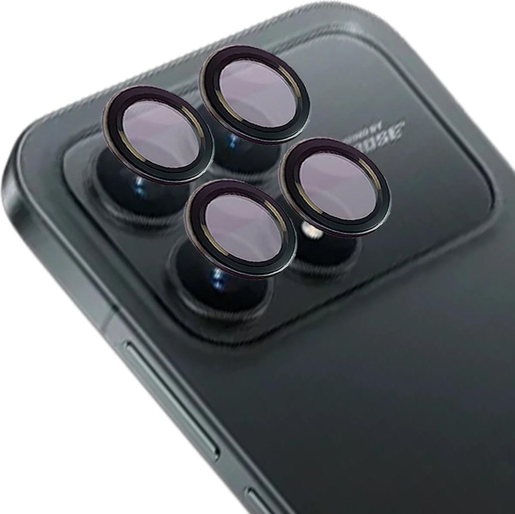 Glas für die Kamera für Xiaomi POCO F8 Pro, Bizon Glass Snap Lens, 1 Set, Schwarzer Rahmen