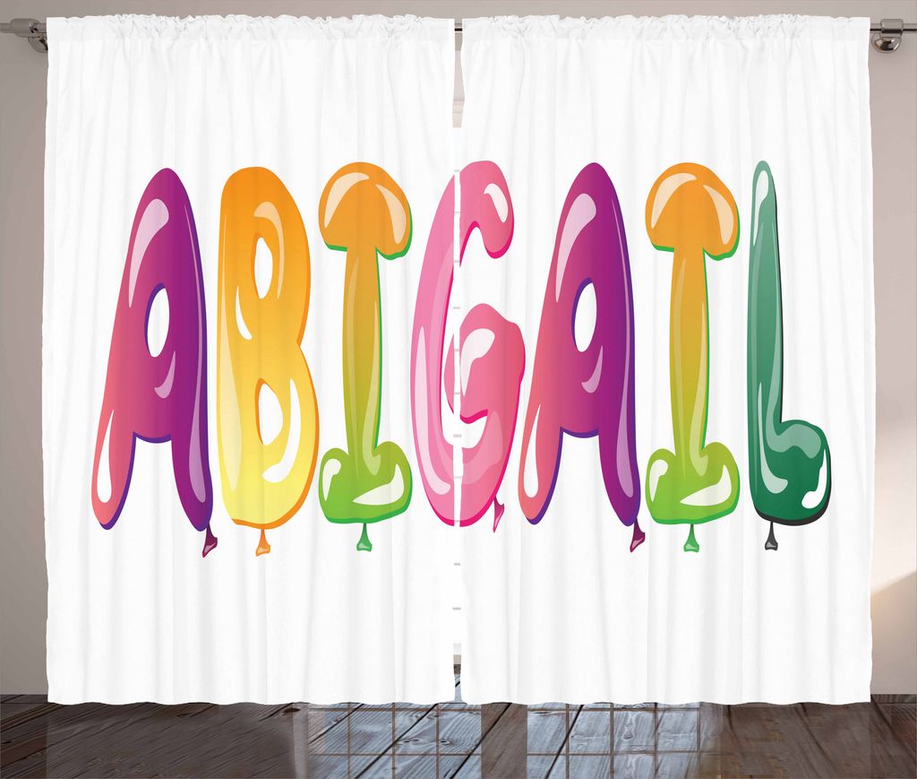 ABAKUHAUS Abigail Rustikaler Vorhang, Vater Joy Girl Name, Wohnzimmer Universalband Gardinen mit Schlaufen und Haken, 280 x 175 cm, Mehrfarbig