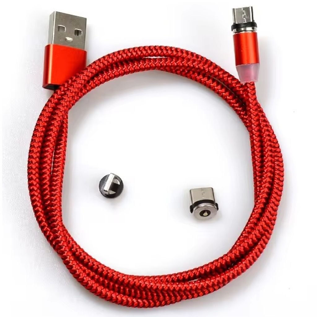 USB-Ladekabel 3in1 mit magnetischen Anschlüssen - Rot KP30704